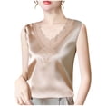 thumbnail image 2 of YHAJDS Womens Summer Tank Tops Sleeveless Casual Shirts Solid Color V Neck Spaghetti Strap Cami Top, 2 of 3