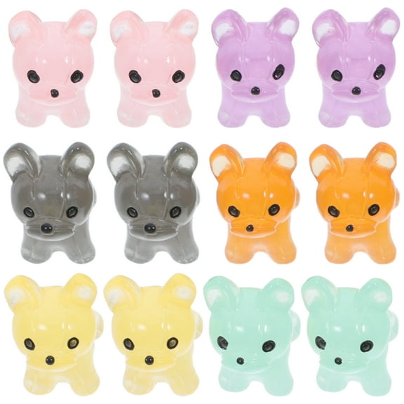 12 Pcs Mini Resin Dog Miniature Animals Garden Tiny Toddler