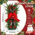 thumbnail image 3 of Christmas Swags Garland Swag, 24 Inch Teardrop Prelit Cordless Red Style, 3pcs, Ideal for Door Stairway Home Festive Decor, 3 of 6