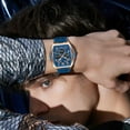 thumbnail image 3 of Watch for Men Fashion Hollow Unique Rectangle Dial Wristwatch Waterproof Sport Digital Analog Dual Time Display Stopwatch Punk Cool Design Silicon Strap Dress Watch, 3 of 6