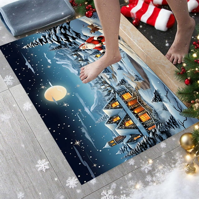 Oioii Winter Door Mat Non Slip Farmhouse Welcome Mats Outdoor Indoor Rugs Christmas Door Mats Winter Decorations for Home Decor Gifts,15.7x23.6 Inch