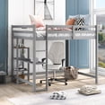 thumbnail image 2 of Cosymart Full Size Loft Bed with Built-in Desk and Shelves,Gray, 2 of 9