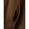 thumbnail image 4 of Women's Zip Up Long Sleeve Oversized Drawstring Hoodie Hooded Sweatshirt,Chocolate Brown,M, 4 of 6