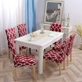 thumbnail image 2 of Dining Chair Cover Set of 4 Stretch Spandex Short Dining Chair Protective Cover Removable Chair Protector Seat Covers for Dining Room Wedding Banquet Party (Red+White), 2 of 8
