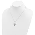thumbnail image 4 of 925 Sterling Silver Cable Gemstone Necklace Chain Diamond Fascination Mystique Platinum-plated and Sapphire Cross 18 Inch 19 mm, 4 of 5