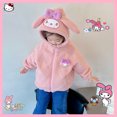 thumbnail image 1 of 2023 New Winter Autumn Sanrioed Anime Kuromi My Melody Fleece Hooded Jacket Lamb Swool Girl Kawaii Cartoon Top Kids Warm Clothes, 1 of 5