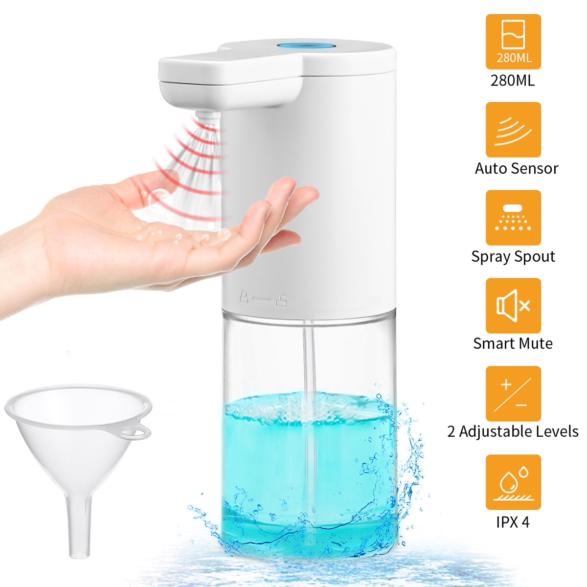 360ML/280ML Automatic Soap Dispensers, Touchless Sensor Hand Sanitizer Dispenser, Automatic