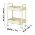 thumbnail image 3 of Two Tier Rolling Cart With Wheels Locking Casters Storage Organizer Kitchen Office Bedroom Mobile Cart With Handle, 3 of 5