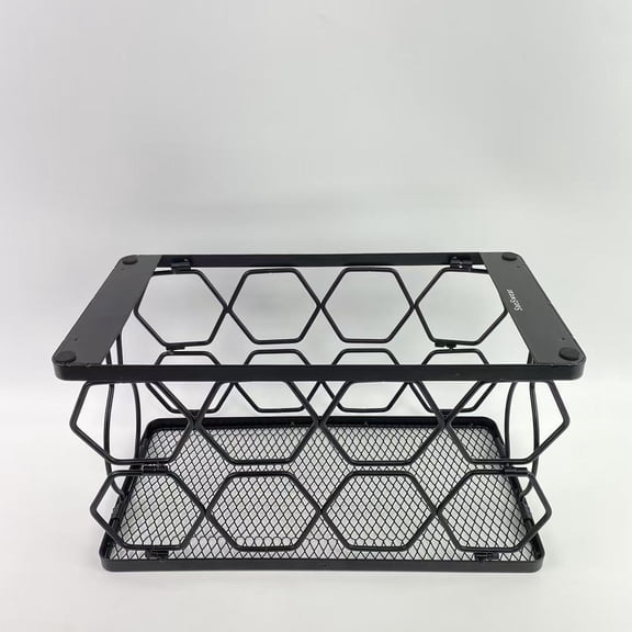 SaeSwear‌ Wine racks,Small Countertop Wine Rack - Metal Folding Wine Stand for The Kitchen or Bar - Black - 17.25" W