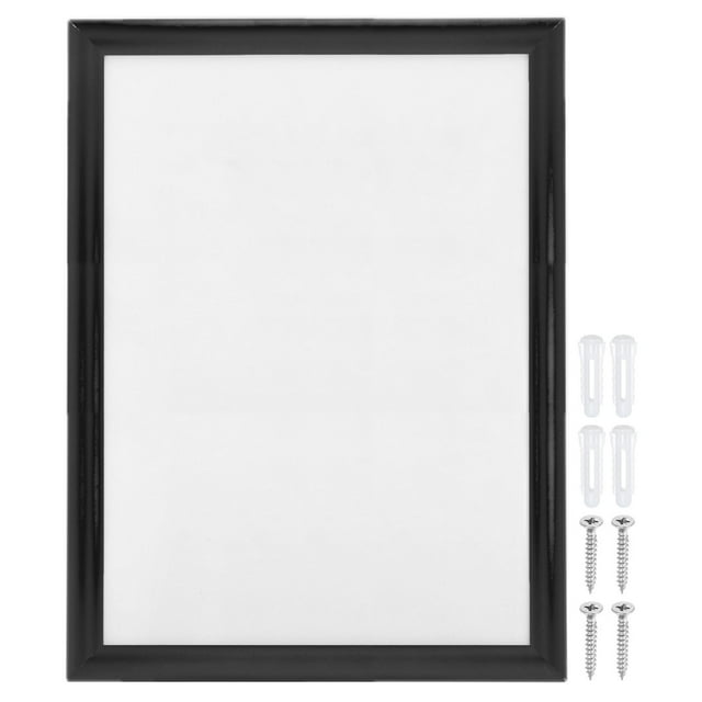 Unique Bargains Front Loading Poster Frame Picture Frames Wall Mounting Snap A2 Frame Aluminum Profile, Black