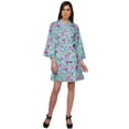thumbnail image 2 of Moomaya Short Robe For Women Plus Size Printed Cotton Robe Lightweight Nightwear, 2 of 5