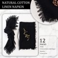 thumbnail image 2 of SUNTQ Handmade Cotton Napkins with Fringe 12 pack，Bulk Dinner Napkins Table Napkins for Fall Thanksgiving Christmas Party Wedding Decoration, Black, 2 of 6