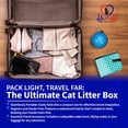 thumbnail image 3 of Pet Fit For Life - Vibrant Collapsible Travel Cat Litter Box - Portable, Foldable, Compact Design with Bonus Water Bowl - Ideal for Car & Camping - Reusable, Cats Safe - Teal, (16"x12"x5"), 3 of 7