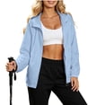 thumbnail image 2 of TAGOLD Womens Winter Hooded Casual Outwear & Jackets Solid Color Zip Up Hooded Loose Long Sleeve Casual Outer Coat With Side Pockets For Daily Street Wear, 2 of 5