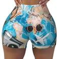 thumbnail image 2 of Goofa Vintage Map Travel Essentials Printed Workout Shorts Women Seamless Scrunch Butt Lifting High Waisted Gym Booty Shorts Elastic Workout Shorts-XX-Large, 2 of 8