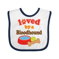 Inktastic Bloodhound Loved by a (Dog Breed) Boys or Girls Baby Bib
