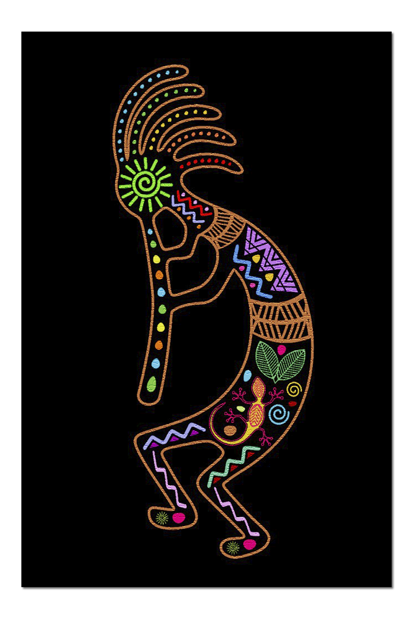 Kokopelli Colorful Tribal Inspired Theme (20x30 Premium 1000 Piece