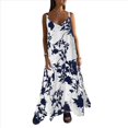 thumbnail image 1 of Vestido Maxi Bohemio de Verano con Tirantes Finos, Sin Mangas, Cuello en V, Floral, para Mujer, para Vacaciones, , Talla L, 1 of 10