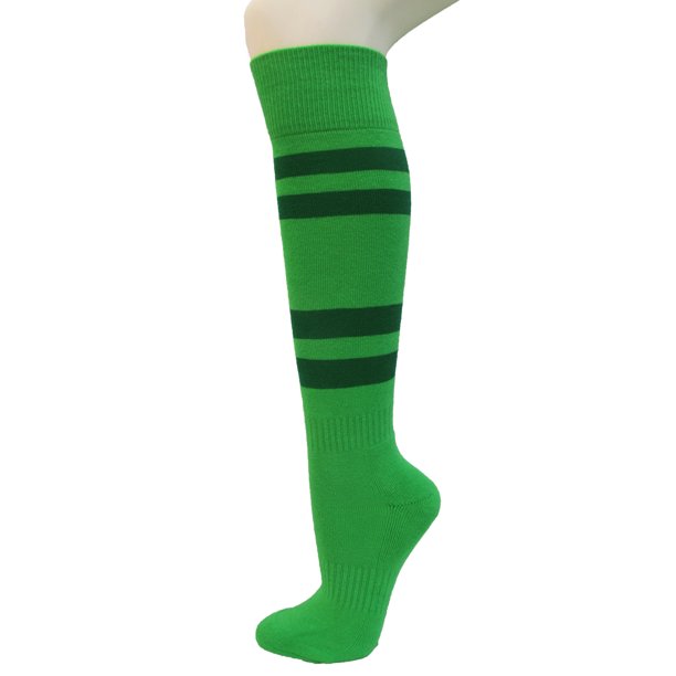 Couver Couver Premium Cotton 4 Stripes Knee High Bright Green
