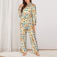 thumbnail image 2 of Fotbe Peanuts 8 Conjunto de Pijama de Manga Larga para Mujer con Estampado, Ropa de Dormir de 2 Piezas, Conjunto de Casa Suave y Cómodo con Bolsillos-Small, 2 of 7