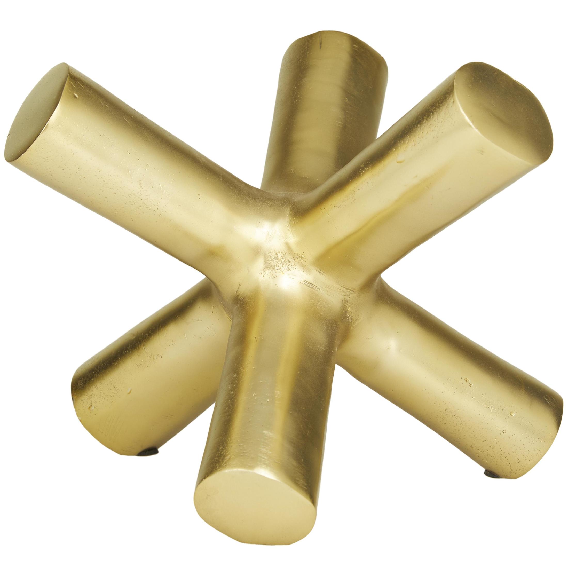 10" x 9" Gold Aluminum Metal Jack Abstract Sculpture, by DecMode