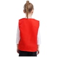thumbnail image 3 of renvena Kids Button Volunteer Activity Vest Button Up Irregular Hem Waistcoat Sleeveless Waiter Red L/12, 3 of 10