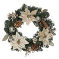 thumbnail image 1 of Holiday Time PL 20 in Plastic Gold Poinsettia Wreath Home Decor, 1 of 5