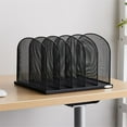 thumbnail image 2 of Safco Onyx Black Steel Metal Mesh Desk Organizer with 5 Upright Sections, 2 of 18