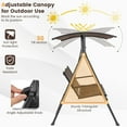 thumbnail image 4 of Aimee Lii 2 Person Porch Swing with Adjustable Canopy and Padded Seat, Outdoor Swing for Adults, Brown, 4 of 7