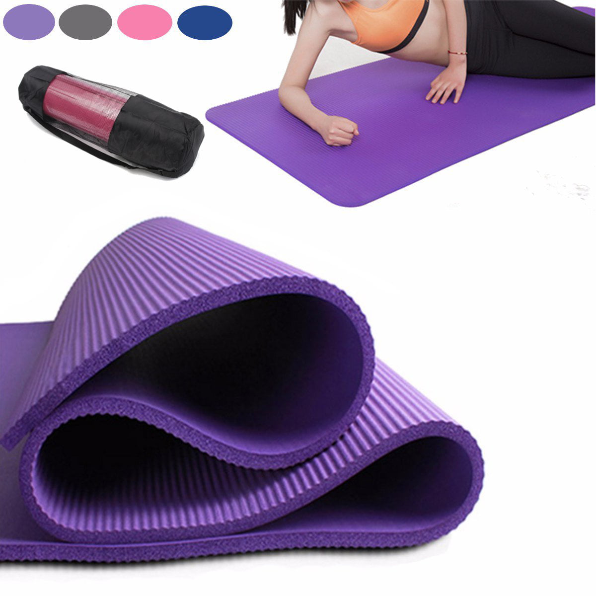 6-10mm Non-slip Yoga Mat Health Lose Weight Fitness Durable Thick Exercise Pad 