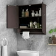 thumbnail image 2 of Costway, Brown, P2 MDF, Wall Mounted Medicine Cabinet, 24.00 x 8.00 x 24.00 Inches, 2 of 11