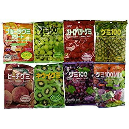 Taste of Japan #2 - Kasugai Gummy with Real Fruit Juice Sampler Party Pack (12 Bags  At Least 6 Flavors !) - 3.57
