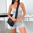 thumbnail image 2 of Timegard Womens Bodysuits Square Neck Spaghetti Strap Slim Fitting Comfy Short Rompers Summer Casual, 2 of 7