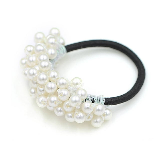 Bandeaux Perles pour Femmes Porte-Queue de Cheval Vintage Chouchou Élastique Corde