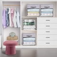 thumbnail image 4 of Cube Storage Bins  3 Packs Clear Window Fabric Storage Bin Organizer for Closet Shelves Home Storage Cubes Organizer with Handles, 4 of 7