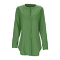 thumbnail image 7 of Womens Workout T Shirts Solid Color Linen Longline Cardigan Size Available Business Casual Clothing,Green,2XL, 7 of 7