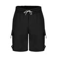 thumbnail image 5 of Mens Shorts Athletic Mens Cargo Shorts Summer Cotton Knee Length Sweat Shorts Drawstring Stretch Waist Athletic Workout Gym Jogger Shorts, 5 of 7