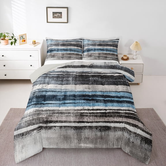 Homewish Lodge Cabin Bedding Comforter Set 2pcs for Kids Teens Boys Girls,Retro Vintage Twin Comforter Sets Microfiber,Rustic Cottage Breathable Bedding Set,Microfiber Bedroom Decor,Reversible