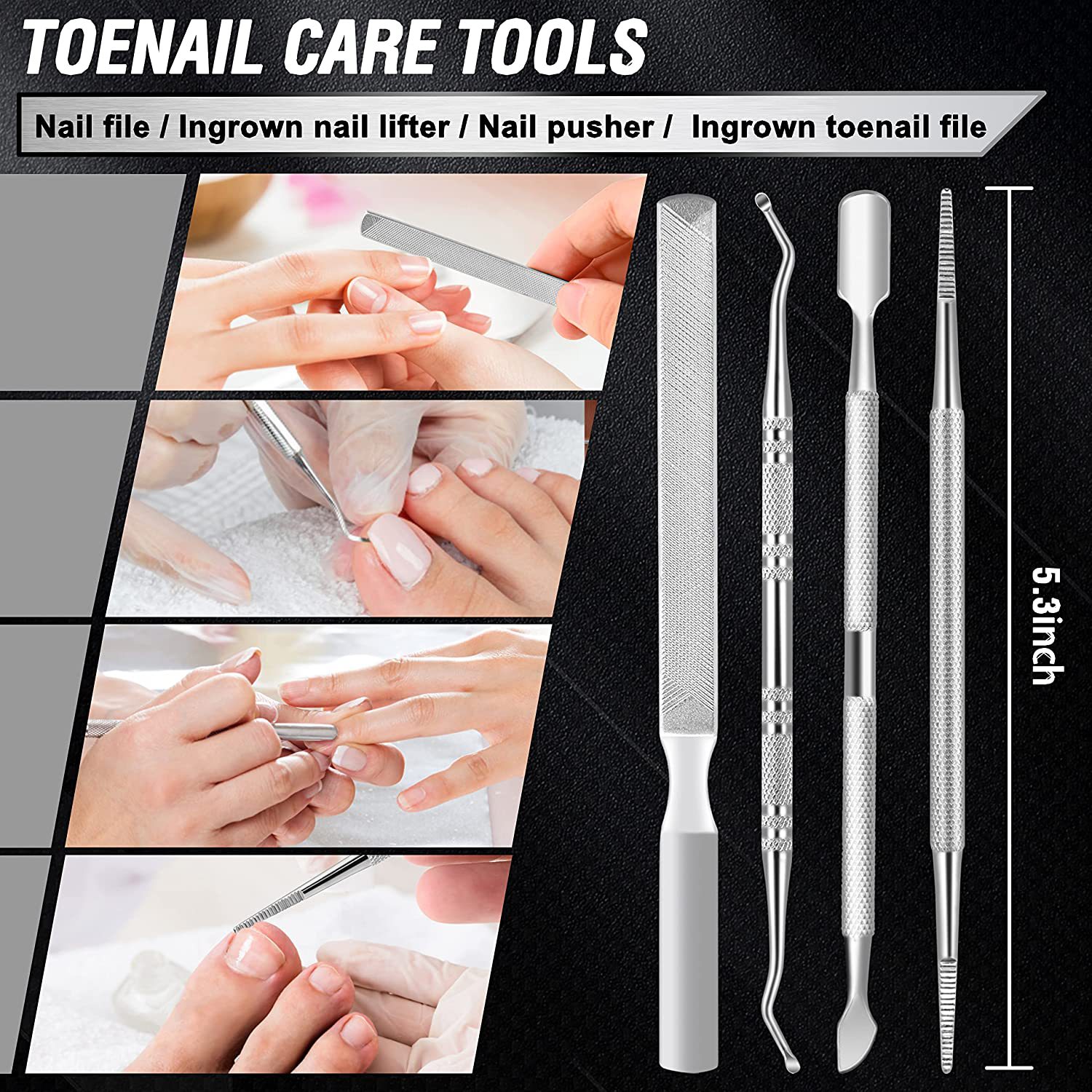TNSAWRRYOE Podiatrist Toenail Clippers for Seniors Thick Toenails, Professional Pedicure Tools Kit, Ingrown Toenail Tool Removal Kit for Seniors, Men, Manicure