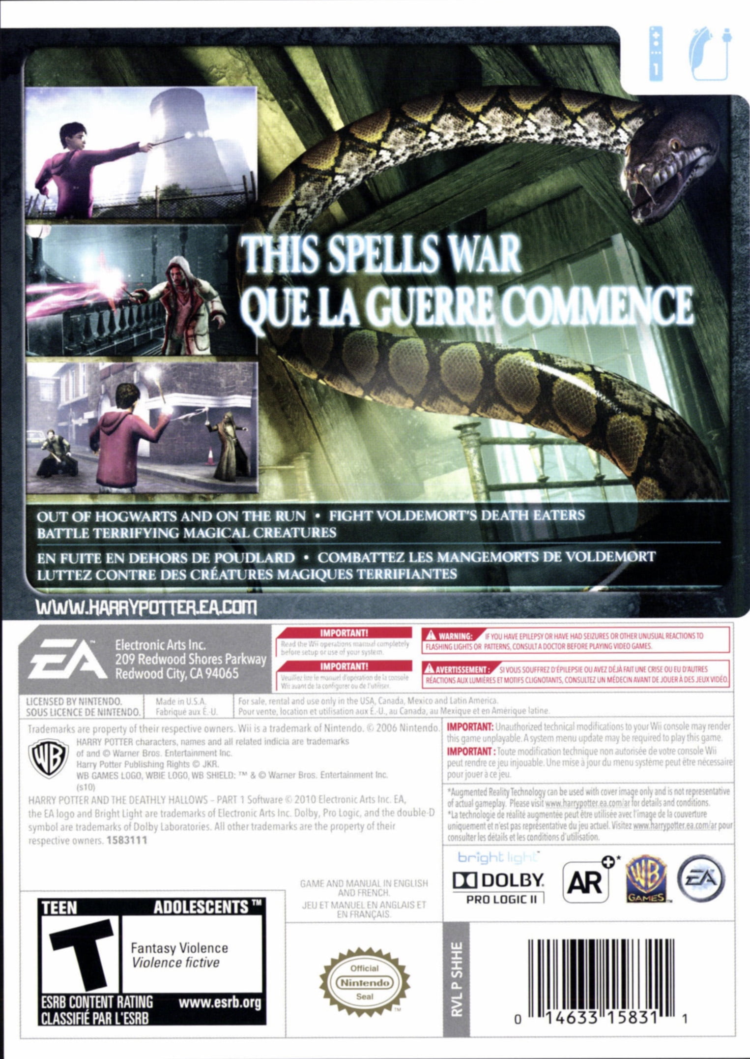 Harry potter and the deathly cheap hallows part 1 wii