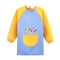 thumbnail image 2 of Cowsor Kids Paintbrush Printed Long Sleeve Raglan Smock Waterproof Art Apron for 1-11 Years Old Painting Class, 2 of 4