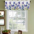 thumbnail image 5 of Blue Spring Floral Valances for Windows, Watercolor Flowers Summer Botanical Light Filtering Kitchen Curtains, Rod Pocket Window Valance Curtains for Living Room Bedroom, 42" W x 12" L, 2 Panels, 5 of 9