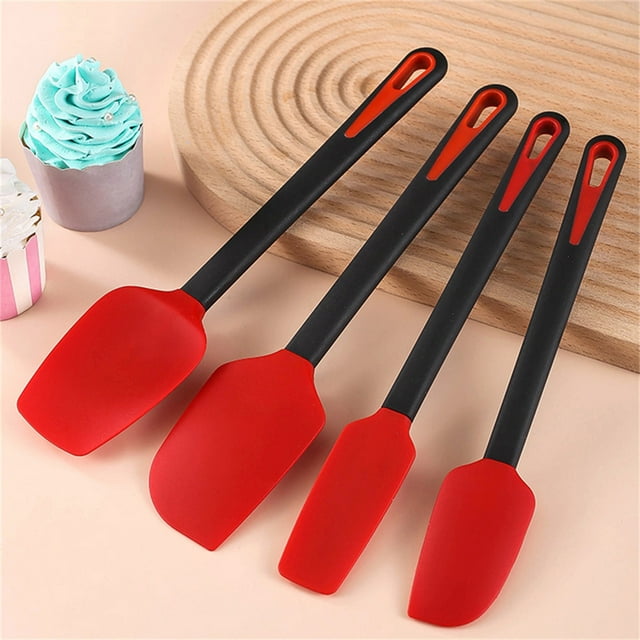 Uikceten Masterclass de Cuisson, Baking Pro Series, Polyvalence de Cuisson Rouge, Nécessités Quotidiennes de Cuisine, Ensemble de Quatre Pièces Multifonctionnel, Spatule en Silicone, Grattoir à Beurre