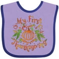 thumbnail image 3 of Inktastic My 1st Thanksgiving Pumpkin Vegetables in Orange and Green Boys or Girls Baby Bib, 3 of 4