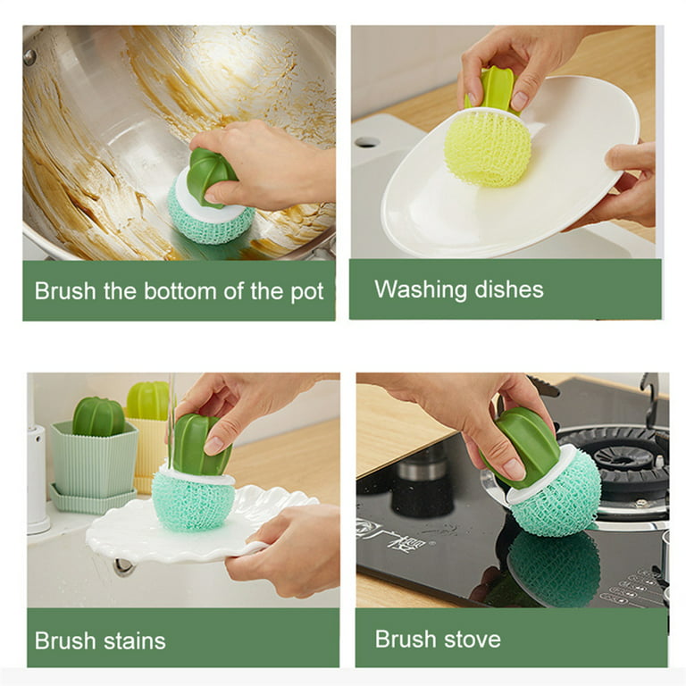 Kitchen Pot Wash Brush Dish Cleaning Tools Long Handle Dishwashing