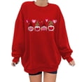 thumbnail image 1 of Pompotops Mode Hauts à Col Rond Imprimé pour Femmes Manches Longues Blouse Confortable Chandail en Molleton, 1 of 4