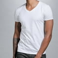thumbnail image 4 of Men's Short Sleeve Solid Cotton V Neck T Shirts - Polyester Spandex Blend, Fashionable Design, for Casual Wear, Available in Multiple Sizes, 4 of 4