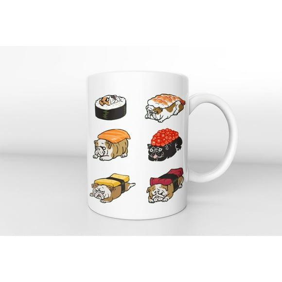 Sushi English Bulldog Mug,Yoga,Bulldog gift,English Bulldog Gifts Funny Mug,Dog mom gift,Bulldog Sushi Mug,Dog lover gift,Yoga gift,Yoga Mug