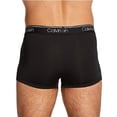 thumbnail image 3 of Men’s Calvin Klein 3-Pack Microfiber Stretch Low-Rise Trunks Color: Black Convoy Red Gala Size: M, 3 of 3