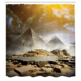 thumbnail image 3 of Ambesonne Egyptian Shower Curtain, Pyramids with Clouds Image, 69"Wx75"L, Cream Orange, 3 of 5